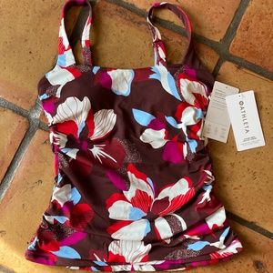 Athleta Hero Bloom Decadent Chocolate Tankini Top